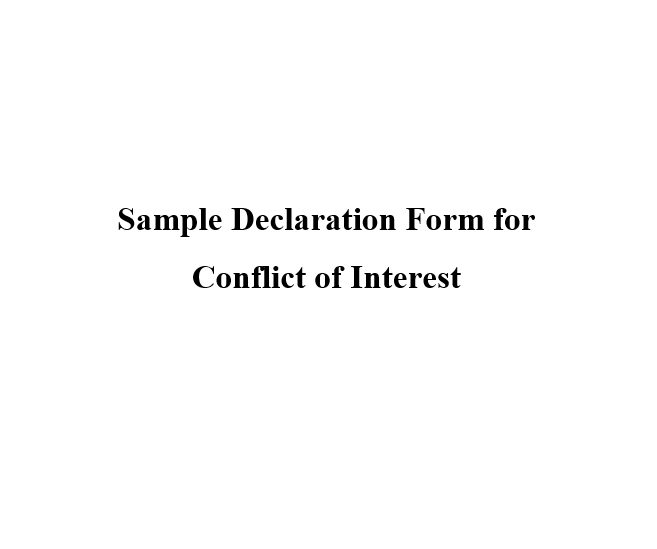 Sample Declaration Form for Conflict of Interest (Members of NGOs)
